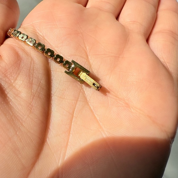 18K gold palette Tennis chain Gold Bracelet 
Zircon 
Stainless steel - Picture 9 of 13